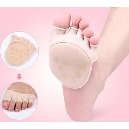 Newly Sweat Absorb Invisible Soft Foot Care Pad Women Forefoot Nursing Pad Open Toe Socks
