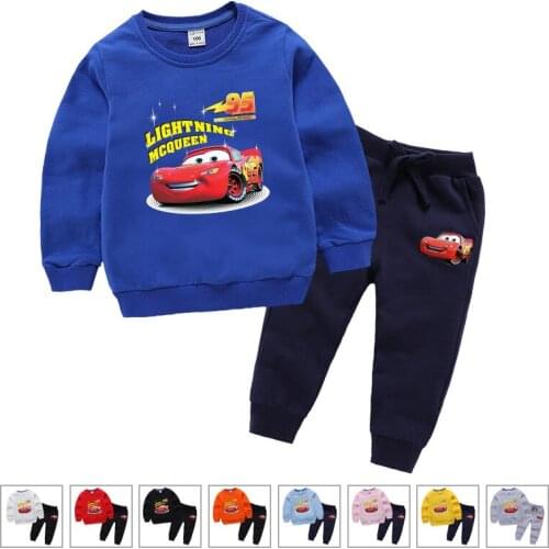 2021 Autumn Kids Cartoon Suit Spring Boys Sweater Toddler Clothes Girls Long-sleeved Sportswear Car Mobilization Sets Outfits