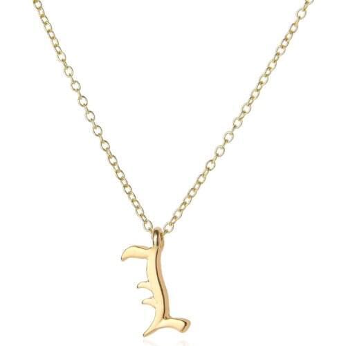 Gift Cursive English letter I name Sign Personality pendant chain necklace alphabet Initial sign friend family necklace jewelry
