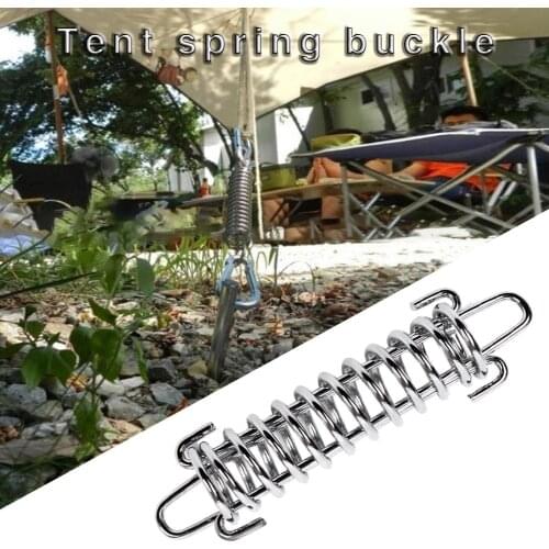 Camping Tent Spring Buckle Heavy Duty Tent Rope Spring Hook Elastic Awning Rope Tensioner Outdoor Tarpaulin Wind Rope Buckle