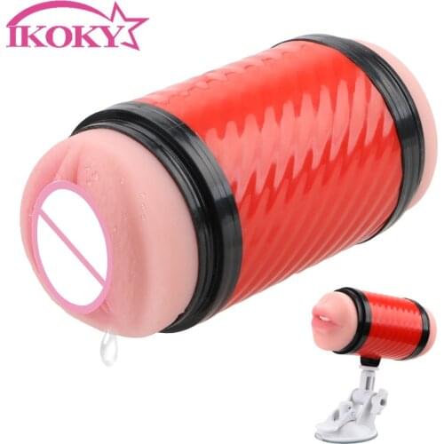 Male MasturbatorVagina Anal Soft Deep Throat Pussy Vagina Masturbator Realistic Sex Toys For Men with Heating Rod Aircraft Cup
