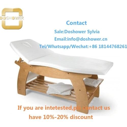 Luxury home salon furniture with hydraulic facial bed for massage beds with wooden foot