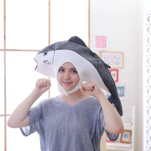 Fish Hat Cartoon Anime Funny Headwear Animal Cosplay Unisex Party Stage Performance Prop