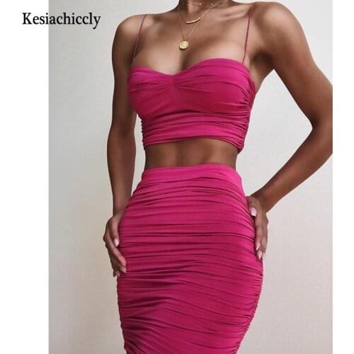 Kesiachiccly Spaghetti Strap Ruched Sexy Summer Dress Women Backless Bodycon Corset Mini Dress Sleeveless Pleated Party Dress