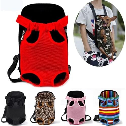 Fashion Mesh Pet Carrier Backpack Breathable Outdoor Travel Bag For Small Dog Double Shoulder Portable Front Bags Pet Supplies