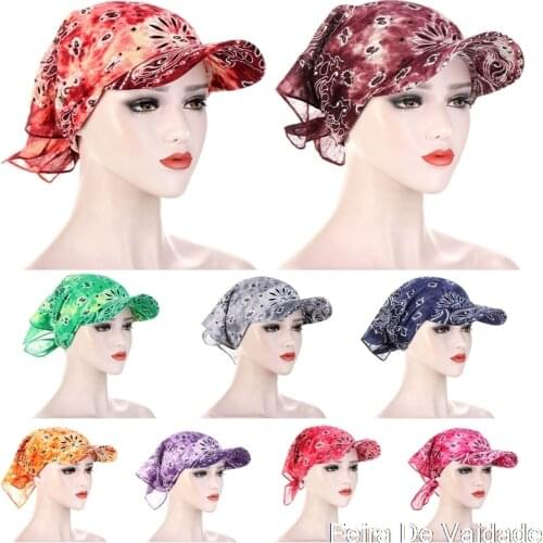 Women Muslim Turban Caps India Hat Floral Print Towel Hijab Scarf Ruffle Beanie Headscarf Casual Head Wrap Hat