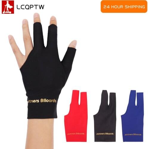 Spandex Snooker Billiard Cue Glove Pool Left Hand Open Three Finger Accessory for Unisex Women and Men 4 Colors 1Pcs