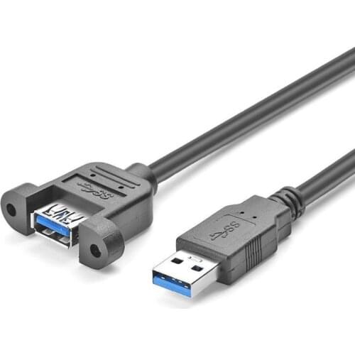 USB 3.0 Extension Cable Wire Cord Male to Female Dual Shielded Foil+Braided with Screw Panel Mount 0.3m/0.6m/1m/1.8m/3m