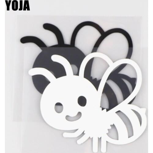 YOJA 10.6×9CM Lovely Little Bee Decal Vinyl Cartoon Car Stickers Animals Black/Silver 19C-0113