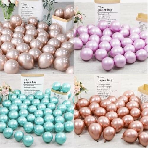 5/12inch Glossy Metal Pearl Baby Pink Latex Balloons Rose Gold Thick Chrome Metallic Globos Wedding Birthday Party Decor balloon