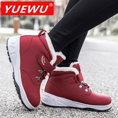 YUEWU Plush Thickening Vigorous Walking Cotton Shoes Warerproof And Antiskid Snow Boots Shock Absorption Comfort