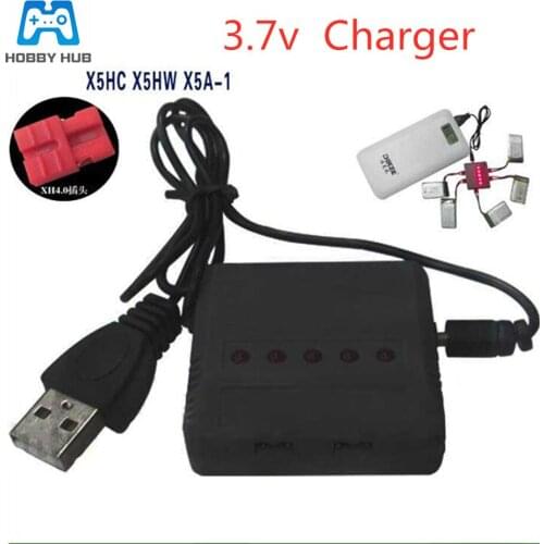 3.7V 500mah Multiple-pin Plug (4-In-1)(5-In-1) XH4.0 Plug Charger For Syma X5HC X5HG X5HW X5A-1 RC toys Lipo battery USB charger