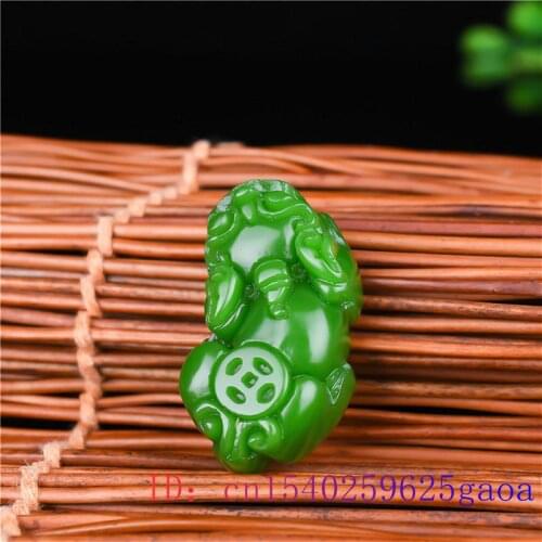 Green Jade Pixiu Pendant Hand Jewelry Men Fashion Jadeite Chinese Amulet Gifts Natural Carved Charm Women Necklace