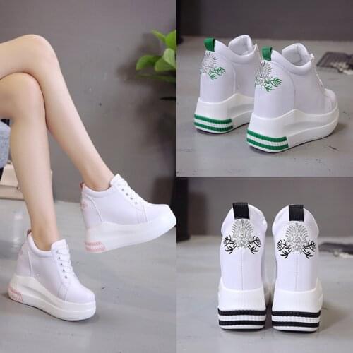 Women wedge Sneakers Autumn Fashion Breathable High Heels Ladies Casual Shoes Vulcanize Women Platform Shoes Female Chaussure