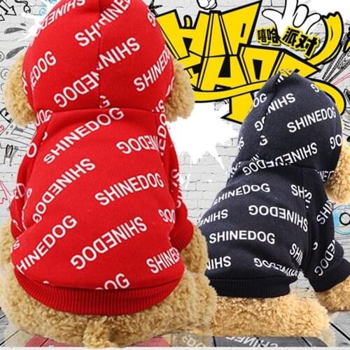 Letter Print Dog Winter Clothes Warm Fleece Dog Coat Dog Jacket Puppy Clothes for Dogs Chihuahua French Bulldog Pets Clothing