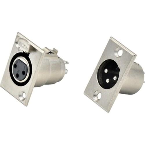10pcs/lot 3Pin XLR Male and Female Plug and Jack Panel Mount XLR Connector