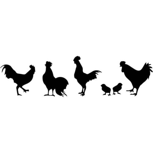 17.2CM*4.7CM Chicken Group Pattern Decor Car Sticker Car Door Vinyl Decal Funny Personality Stickers car accessories