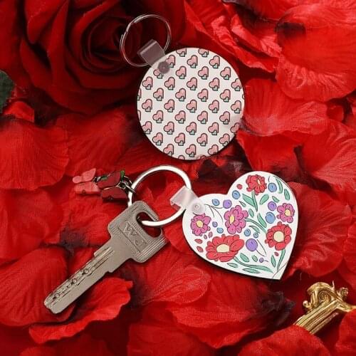 36Pcs Wood Hardboard Keychain Blank MDF Double-Side Printed Keychains Sublimation Heat Transfer Keychains Jewelry Making