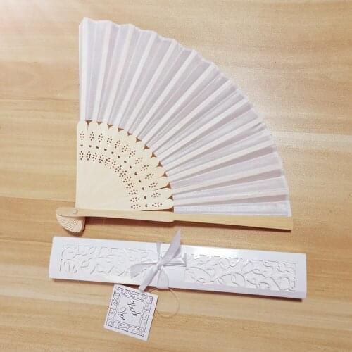 45 pcs/lot Personalized Luxurious Silk Fold hand Fan in Elegant Laser-Cut Gift Box +Party Favors/wedding Gifts+printing