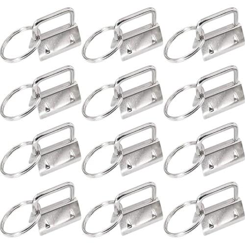 45Pcs Silver 1 Inch Key Fob Hardware with Key Rings Sets, Perfect for Bag Wristlets with Fabric/Ribbon/Webbing