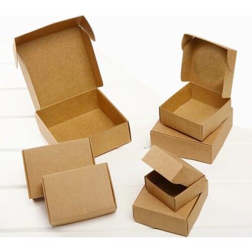 5 pcs Brown kraft boxes, small Kraft Paper Packaging Box for jewelry, handmade soap boxes, wedding favors candy gift box