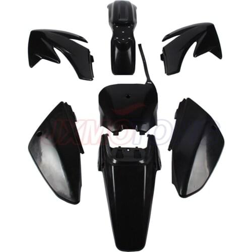 7pcs Motorcycle Dirt Bike Body Plastic Fender CRF70 CRF 70 Baja Black