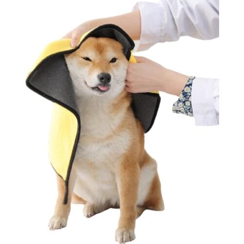 Pet Absorbent Towel Double-Sided Multifunctional Coral Fleece Dog Bath Towel Selected Coral Fleece Fibers Wide Range of Uses