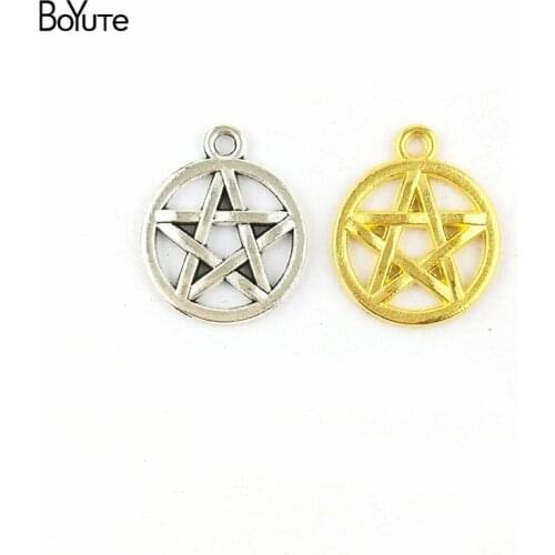 BoYuTe (100 Pieces/Lot) 16MM 4 Colors Fashion Zinc Alloy Pentagram Charms Star Charms for Diy Jewelry Pendant Charms Making