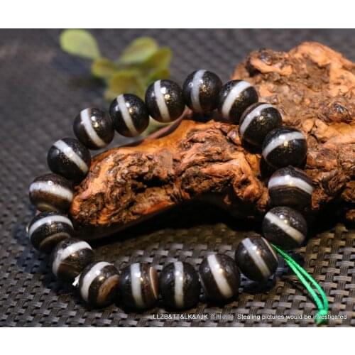 Ultra Energy Tibetan Top Old Agate Silkworm Line Healer Medicine dzi Bead Bracelet 4A++ LKbrother Talisman UPD210519A4