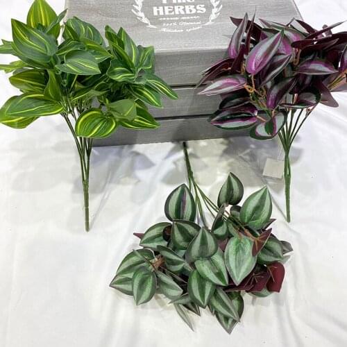 Eyebrow eye leaf simulation green plant new zebra handlebar bunch red green silk flower with leaf eyebrow leaf plant wall materi