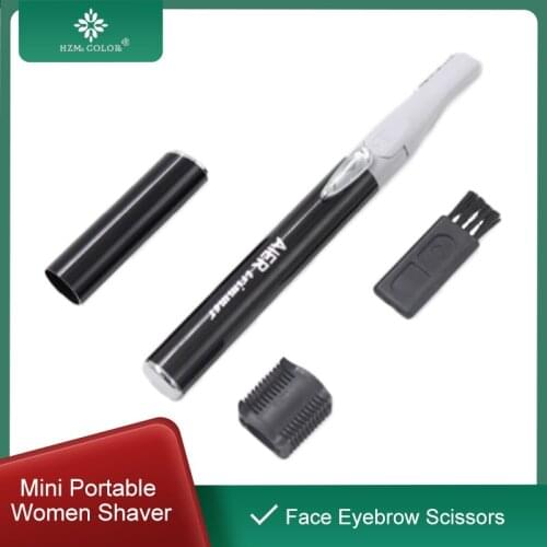 HZM COLOR Fashion Practical Electric Face Eyebrow Scissors Hair Trimmer Razor Epilator Mini Portable Women Body Shaver Remover
