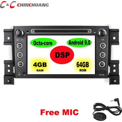 DSP 64GB 4GB Octa Core Android 9.0 Car DVD Player for Suzuki Grand Vitara 2005-2011 Radio GPS WiFi DVR, Support DAB+ AHD Camera