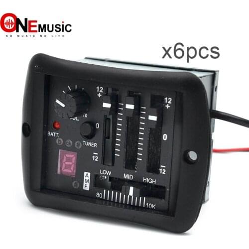 6Pcs YMH 3 Band Guitar EQ Equalizer Tuner system with 6.35mm Output Jack Guitar pickup for Acoustic guitar wholesale
