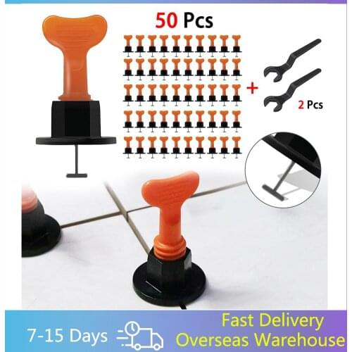 50pcs/set Level Wedges Tile Spacers for Flooring Wall Tile Leveling System Leveler Locator Spacers Plier Balance Tiles Alignment