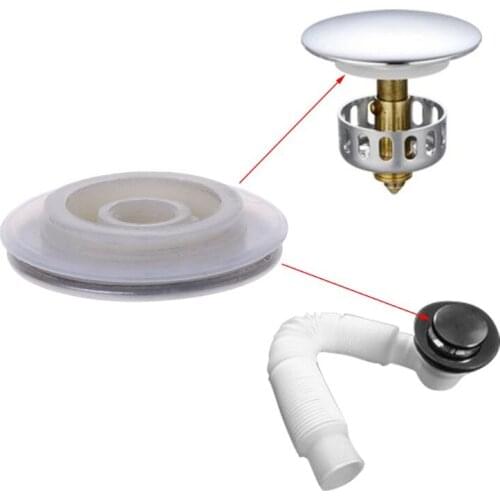 Basin Bounce Button Pop-up Drain Plug Sink Water Stopper Chrome For Kitchen Bathroom