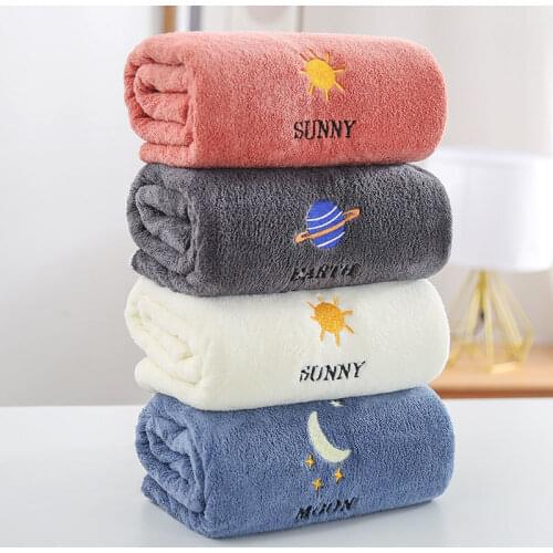 Plus-Sized Bath Towel Towel Set Cotton Absorbent Non-Lint Thickened Cute Washable Microfiber Hair Towel Wrap Beach Towel 70x140