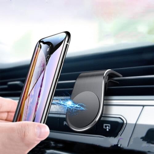 Magnetic L-Type Phone Holder in Car Smartphone Stand Clip for Mount Car Magnetic Phone Holder Suit to All Model Cellphone