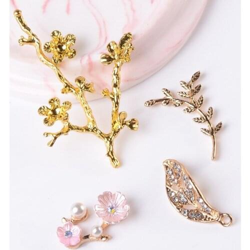 10 Pieces Metal Rhinestone Tree Branch Apparel Findings Handmade Craft DIY Jewelry Making