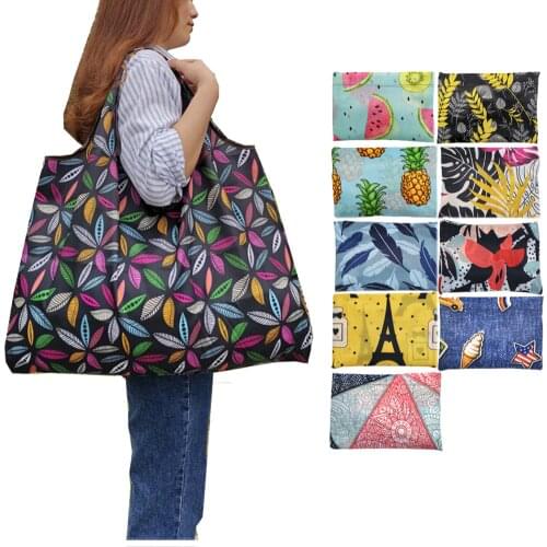 Reusable Shopping Bags Large Foldable Washable Tote Purse Waterproof Grocery Bag for Shopping Groceries Travel Storage