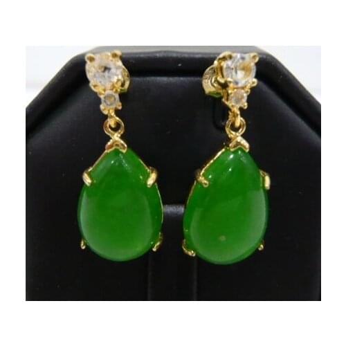 AAA Green Natural jade plated fashion earrings