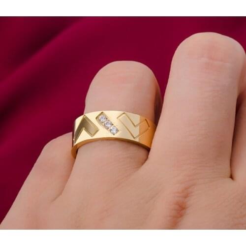 Bague Femme Argent Men Stainless Steel Ring Bijoux Homme Real Pold Ring Pairs Wedding Rings Lovers JH1512