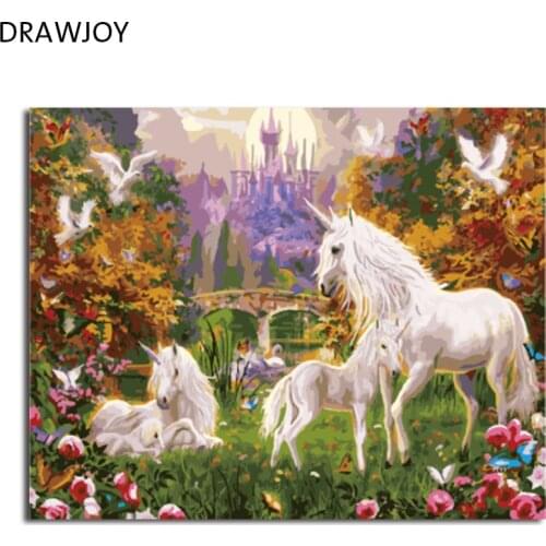 DRAWJOY Framed Picture Painting By Numbers Home Decor Painting&Calligraphy DIY Canvas Oil Painting Wall Art Unique Gift