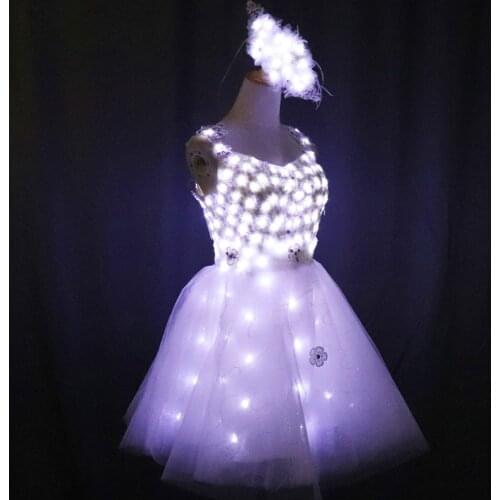 New Arrival Bride Light Up Luminous Clothes LED Costume Ballet Tutu Led Dresses For Dancing Skirts Wedding Party