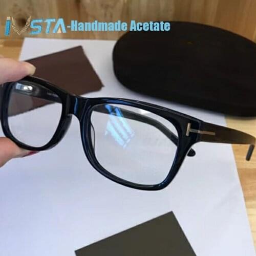 IVSTA TF5176 with logo Real Handmade Acetate Spectacle Frame Glasses Men Luxury Brand Optical Prescription Women 5040 5147
