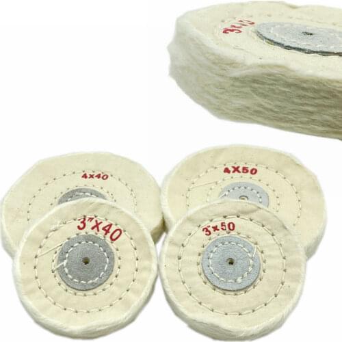 Cotton Polishing Wheel Cloth Buffing Wheel Arbor Buffer Mirror Polish White Round Wheel 50/40 layers Abrasive Tools