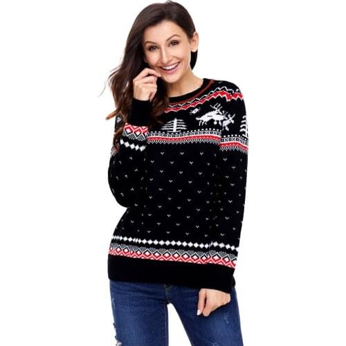 2019 Promotion Pullover New Pattern Autumn And Winter Will Code Printing Sweater Round Neck Long Sleeve Christmas Set Womens