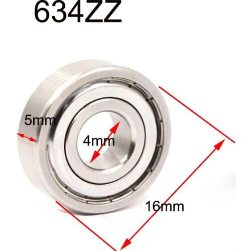Stainless steel 440 634 634ZZ radial shaft deep groove ball bearing F634ZZ flange chrome steel bearing