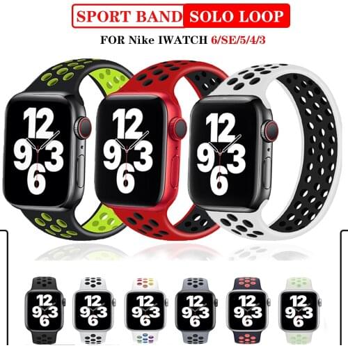 Solo loop Strap for Apple Watch Band 40mm 38mm Elastic watchbands Belt Silicone bracelet for iWatch Series 5 4 3 6 SE 44mm 42 mm