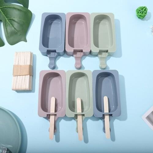 Silicone Popsicle Mold justdolife Silicone Ice Cream Mould Ice Cube Tray Popsicle DIY Mold Dessert Ice Cream Mold for Kitchen
