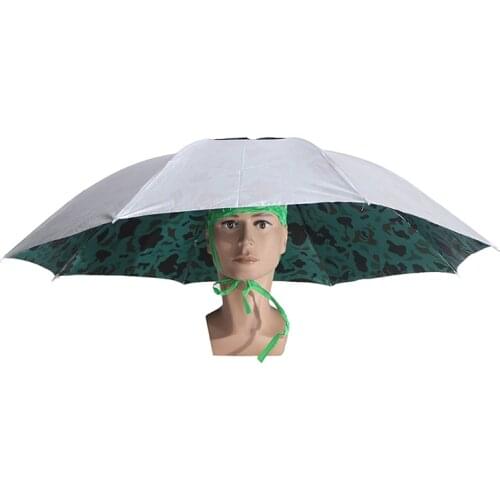 Foldable Head Umbrella Hat Rain Gear Fishing Hat Headwear Umbrella for Fishing Hiking Beach Cap Head Hats Outdoor Equipment